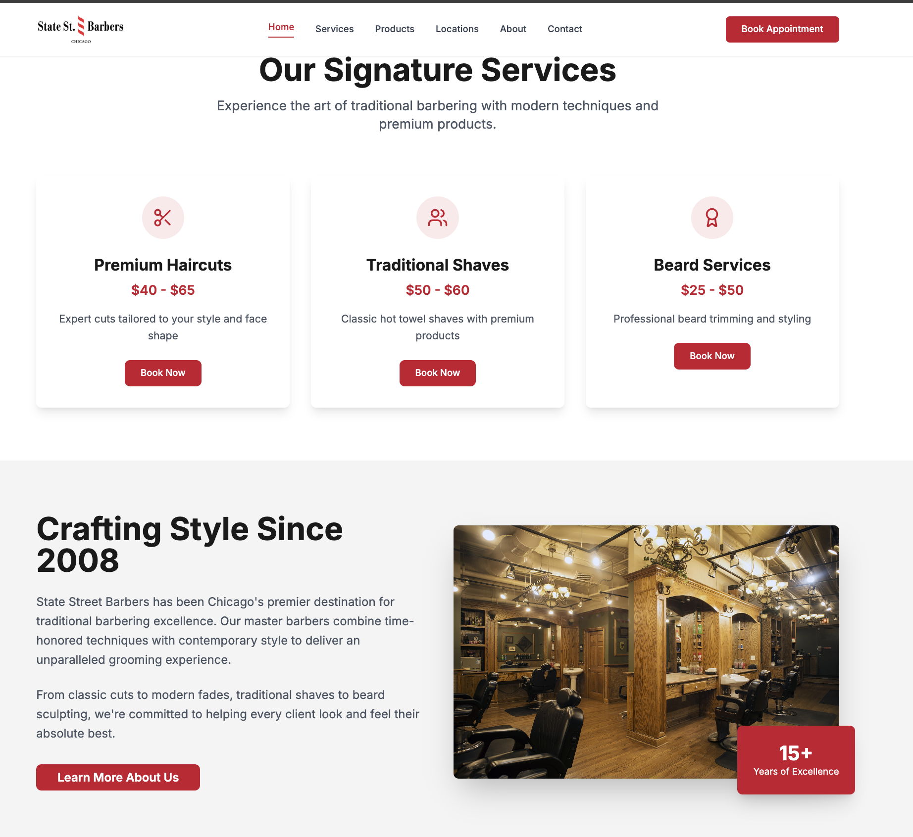 State Street Barbers - After redesign